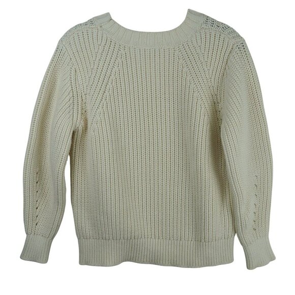 Everlane‎ Womens Chunky Cable Knit Sweater Ivory Pullover M - Picture 5 of 9